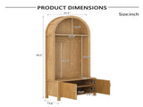 Arched Top Hall Tree with Bench and Shoe Storage,mudroom bench with storage,70.3"Arch Coat Rack with 81770398