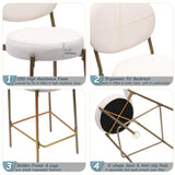 29'' Upholstered Bar Stools Velvet Counter Stool with Backrest & Footrest Set of 2 Round Dining W1757P227878
