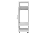 Armoire 62.9"H, with 1 Door, 3 Shelves, and Full-Length Mirror, White B097P250837