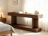 Brown 63" Long Console Table, Vintage Narrow Entryway Table with Storage Shelf for Living Room 65988215