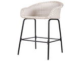 Ladd Outdoor Metal Wicker Barstool, Light Gray Faux Wicker, Set of 2 N775P277558G