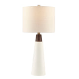 ZNTS Triangular Ceramic and Wood Table Lamp B03596586