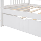 Twin Size Daybed Wood Bed with Twin Size Trundle,White WF295030AAK