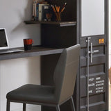 ZNTS Grey and Gunmetal Chair with Metal Leg B062P209147