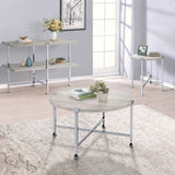 White Oak and Chrome Sofa Table with 1 Shelf B062P186475