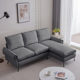 81"Modern Sectional Technical leather L-Shaped Sofa Couch with Reversible Chaise Lounge 94475879
