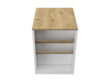 DeSoto Wine Storage Pedestal Kitchen Island White and Macadamia B062103262