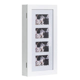 ZNTS Simple PVC Wood Grain Coating Photo Storage Damp-proof Jewelry Mirror Cabinet White 43628308