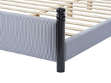 48-inch Striped Rubberwood Upholstered Bed,Queen N769P364057B