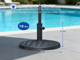 16 In Round Resin Umbrella Base in Black For Use With Patio Table 19742642