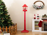 64" Christmas Streetlamp Lantern 60 Warm LEDs, 8 Xmas Melodies, 2 Display Ways, ABS/PP/PVC, Red, 02304289