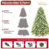 Artificial 8ft Blue green Tint Christmas Tree with 3308 PE/PVC Mixed Branch Tips, 900L warm white 49516832