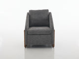 057- Set of 1 Chenille Fabric Modern Upholstered Armchair with Wooden Side Frame , Accent Leisure W527P239828