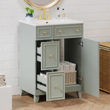 24-Inch Bathroom Vanity Cabinet with Ceramic Sink, 2 Drawers, 1 Door WF532034AAF