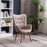 Doarnin Contemporary Silky Velvet Tufted Button Back Accent Chair, Chocolate T2574P164267
