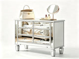 () 6-Drawer Mirrored Chest MDF 26.4*12*28in Silver 37459080