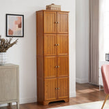 72.4" Tall Storage Cabinet Tall Storage Cabinet with 8 Doors and 4 Shelves ,Bookshelf Living Room, W1758P211012