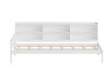 Twin Size Wood Single Bed with Large Multi-compartment Storage Headboard Bookshelf, Simple W5767P546865