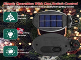 2PCS 50 LED Solar Artificial Christmas Tree - Lifelike Design with 2 Lighting Modes, 600mAh Battery 45456038