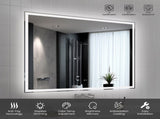 60"x48" Modern LED Smart Mirror with Hiden Light Bathroom Mirror, Front Lit & Back Lit With 3 Color 92734612