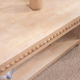 Modern Wood Coffee Table with Beaded Trim 47" Rectangular Coffee Table with Open Storage Shelf, W2729P298164