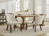 Velvet Dining Chair with Handmade Tufted Trim, Solid Wood Handles on Top and Sides, Vintage Copper W1143P338140