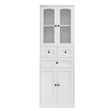 ZNTS Tall Bathroom Storage Cabinet, Cabinet with Four Doors and Drawers, Adjustable Shelf, MDF Board, N725P186647W