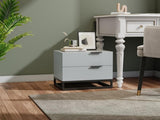 22" Grey white Nightstand with 2 Drawer , Small Dressers for Closet, Wood Storage Cabinet for W2948P245251
