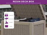 35 Gallon Resin Outdoor Deck Box, Lockable Waterproof UV Resistant Storage Container for Patio 63462319