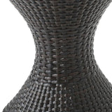 Outdoor 16-inch Multi-brown Wicker Hourgla Side Table 61431.00MBRN