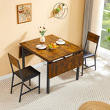 Folding Dining Table, 1.2 inches thick table top, for Dining Room,iving Room, Rustic Brown, 63.2'' W1162104704