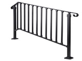 Matte black 4-step ABS plastic handrail for courtyard stairs 16762495