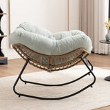 Rocking Chair, Chenille Upholstered Accent Chair, Modern Nursery Rocking Chair for Living Room, W2915P309402