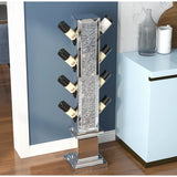 UK style hot sales crushed diamond floating silver mirrored wine bottle holder W3207P285627