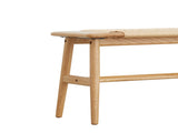 (1.2M) Woven Design Natural Oak Wood Dining Bench Bed Bench for Dining Room, Bedroom, Bathroom W1283P297662