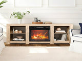 58 inch oak color double-sided cross fireplace cabinet 149 * 40 * 60cm 18 inch fireplace core 43944768