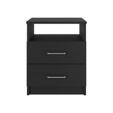 Napoles Nightstand , End Table, Side Table Superior Top, Two Drawers, One Shelf -Black B20091967