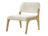 Mid-Century Modern Dining Chair with Solid Rubber Wood Frame & Upholstered Back, N768P489282N