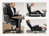 Office Chair 200 kg PU Leather Computer Chair with Lumbar Support and High Backrest, W2367P290485