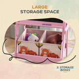 Doubel-Sided Easel w/ Whiteboard, Chalkboard, Storage Boxes Pink 34943519
