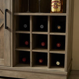 Wine Bar Cabinet for Liquor and Glasses, Farmhouse Coffee Bar, Cabinet with Wine Rack Barn Door W1758P210362