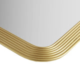 Rounded Rectangle Fluted Wall Mirror Gold See below B035P266695