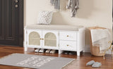 TREXM Shoe Storage Bench, Vintage Shoe Bench with Storage and Cushion, Shoe Bench with Drawers and N715P245263K