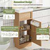 15.75" Bathroom Vanity with Reversible Resin Sink, MDF Cabinet with Adjustable Shelf and N729P285513N