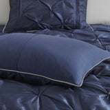 7 Piece Tufted Comforter Set Navy King B03596832