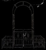 Metal Garden Arch with Gate 79.5'' Wide x 86.6'' High Climbing Plants Support Rose Arch Outdoor 50043989