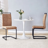 Dining Chairs,tech cloth High Back Upholstered Side Chair with C-shaped Tube Black Metal Legs for W115155748