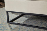 58.6" Bed Bench Metal Base with Storage Beige Velvet W1097119558