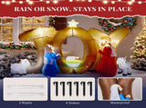 7.5FT Lighted Christmas Inflatable Decoration, Inflatable Nativity Scene with JOY Sign, Funny Blow 59204946