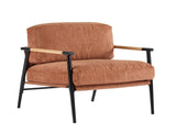 27.56" Modern Accent Chair with Plush Cushions, Minimalist Metal Frame, and Wooden Armrest Design N767P215306O
